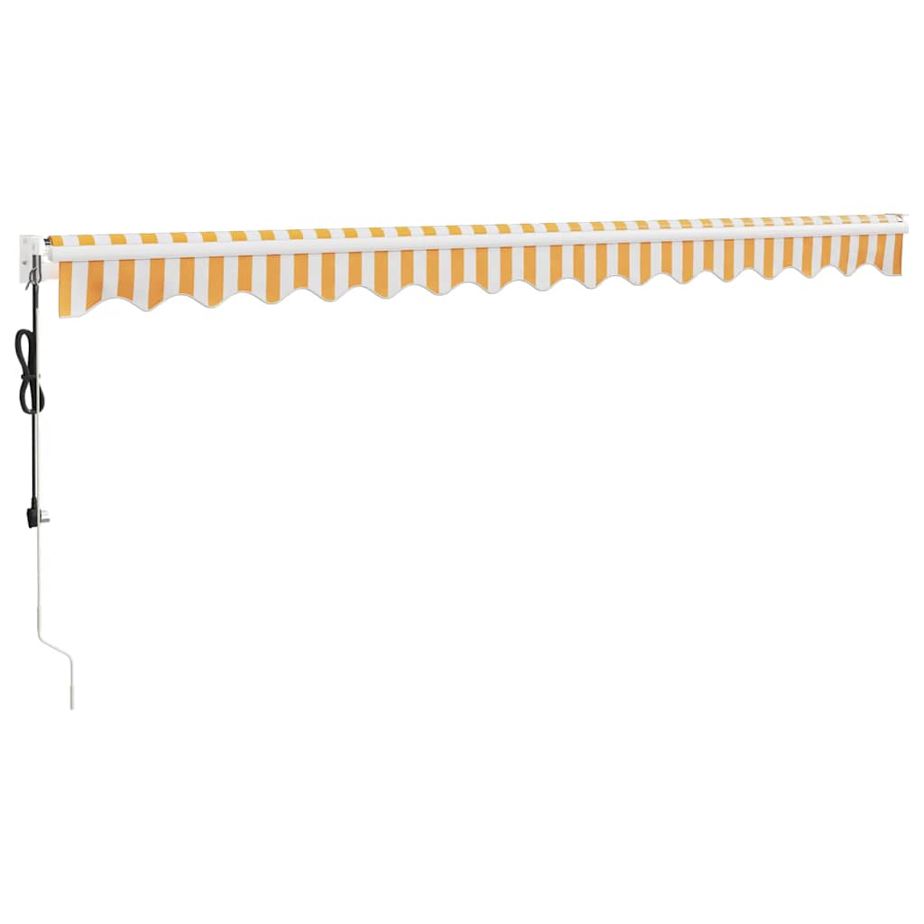 Electric Awning with Crank Yellow and White 4 x 3 m