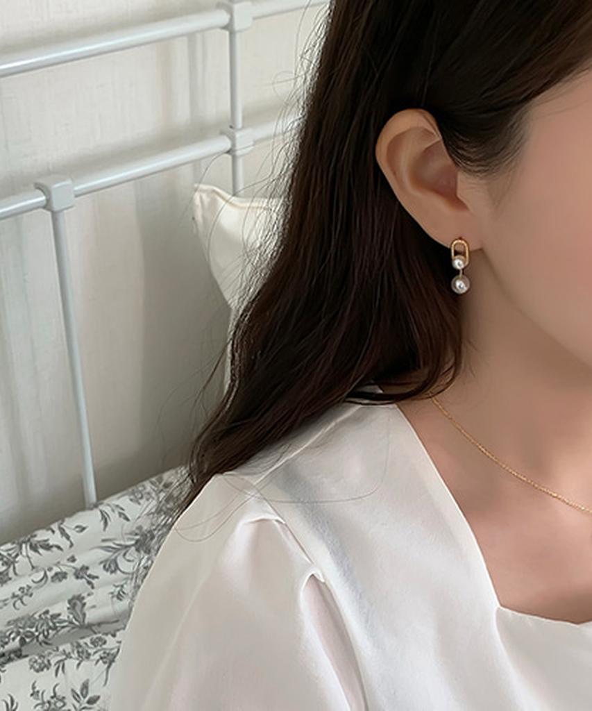 Alleun Silver 925 Twisted Freshwater South Sea Pearl Earrings