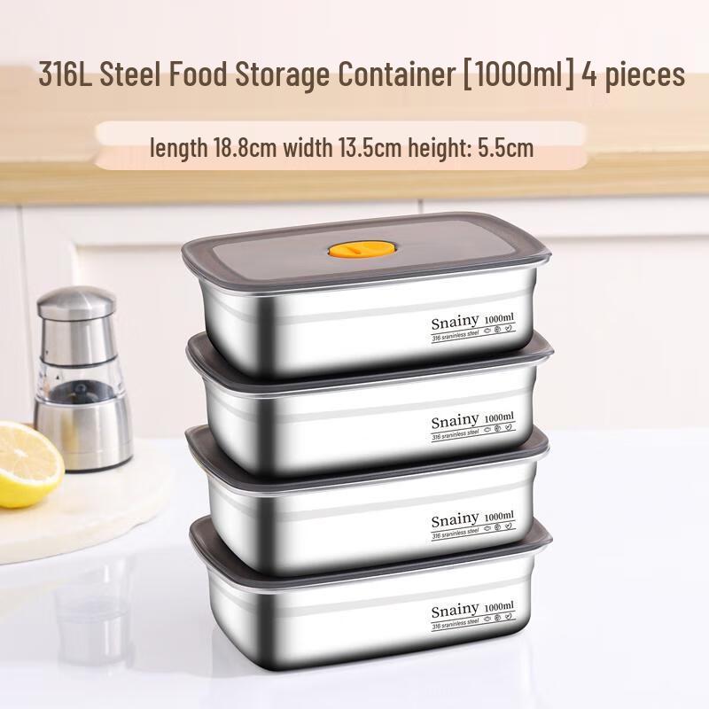 

Van Gogh 316L Antibacterial Stainless Steel Food Storage Container Set (4-Pack)