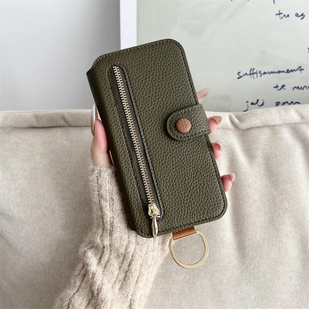 Wrist Strap Wallet Card Slot Holder Flip Leather Phone Case for IPhone 17 Air 16E 16 15 14 13 12 Pro Max Plus Protective Cover