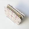 [Asakusa Bunko] Yuzen-dyed Bifold Wallet with L-shaped Zipper, Oriental Pattern, Edo Komon Pattern, Leather, Edo Purple