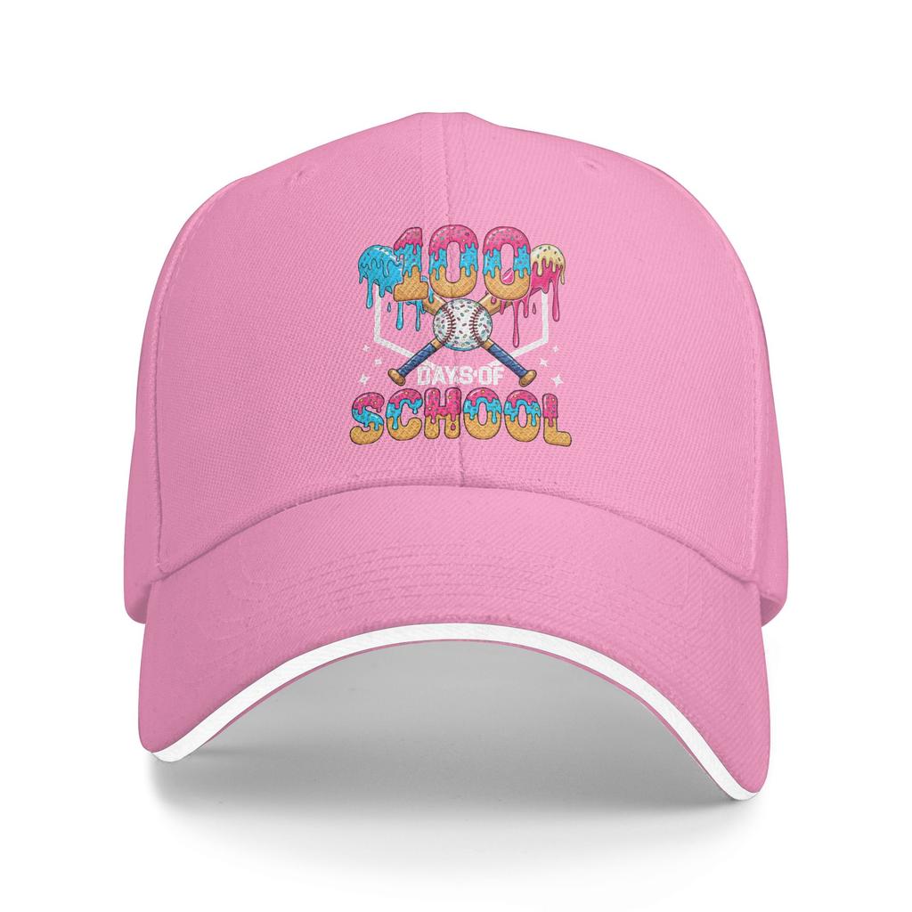 100 Days of School Baseball Boys 100th Day of School Baseball Cap Classic Women Men Hip Hop Hats Kpop Rock Snapback Cap Gift