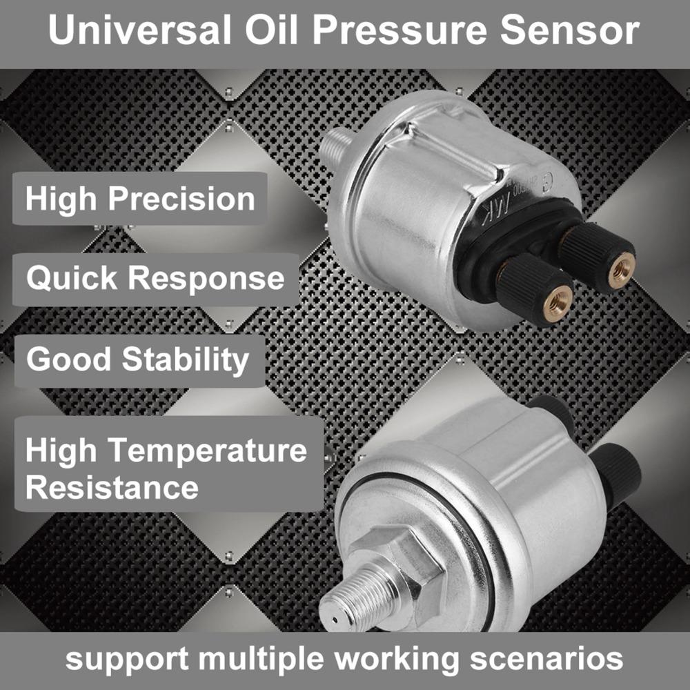 1/8 NPTF Oil Pressure Sensor Bright Thread Pressure Sending Unit Electrical Applications