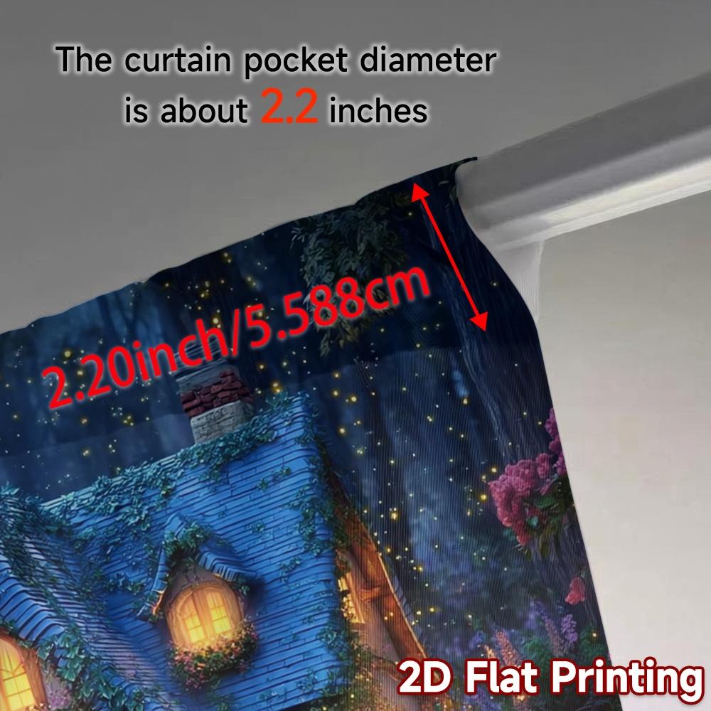 Set Of 2 Flat Printing Curtains Without Rod Fairycottagenight Popular Fashionable Durable Polyester Fabric Curtain Made