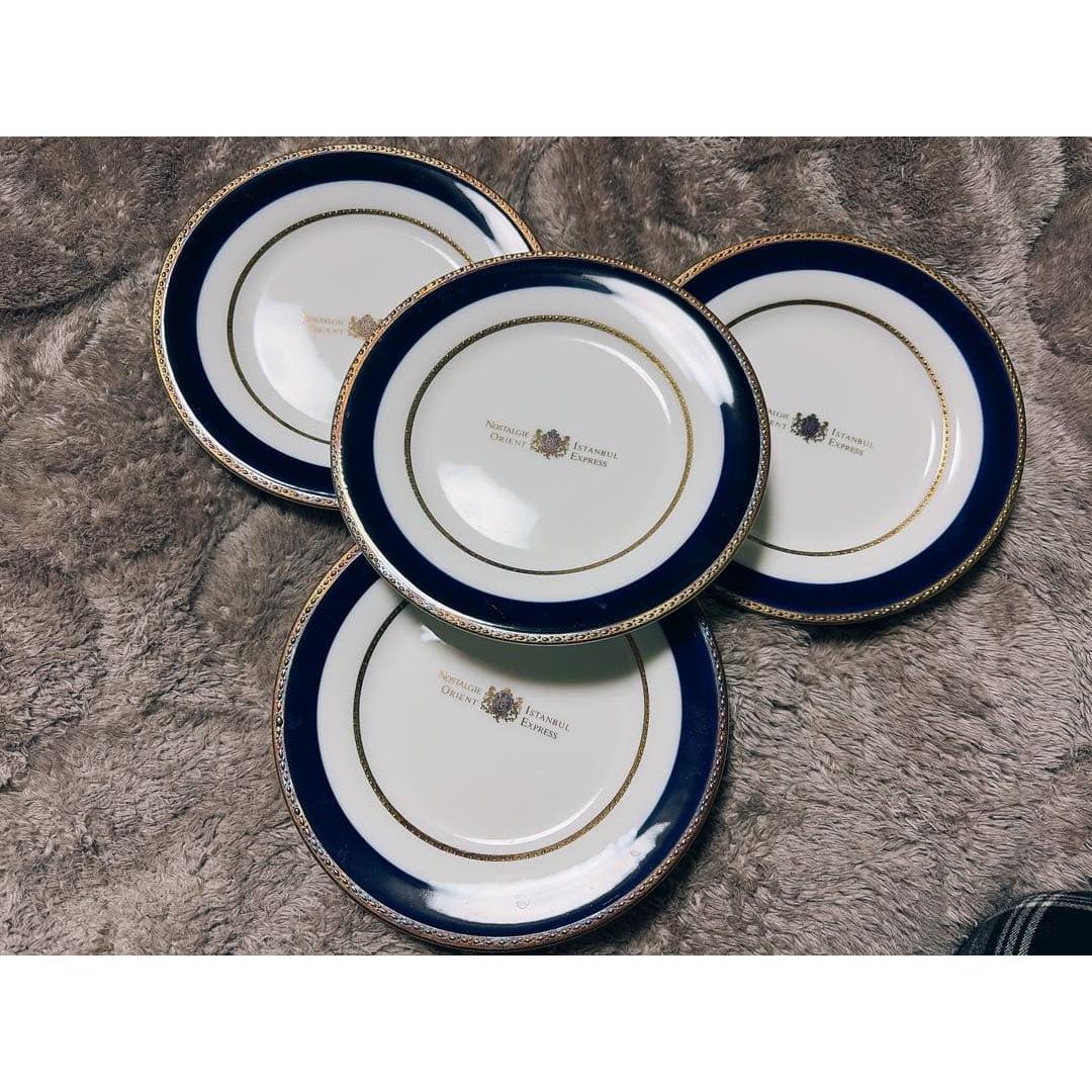 Nostalgia Istanbul Orient Express Dish Plate Momoyama Pottery 4 Pieces