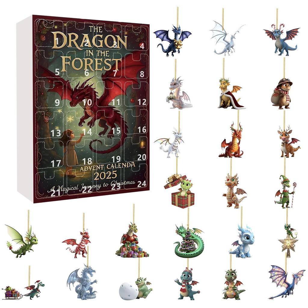 Dragon Forest Christmas Countdown Calendar Acrylic Decor For Gift Giving And Celebrations Style D