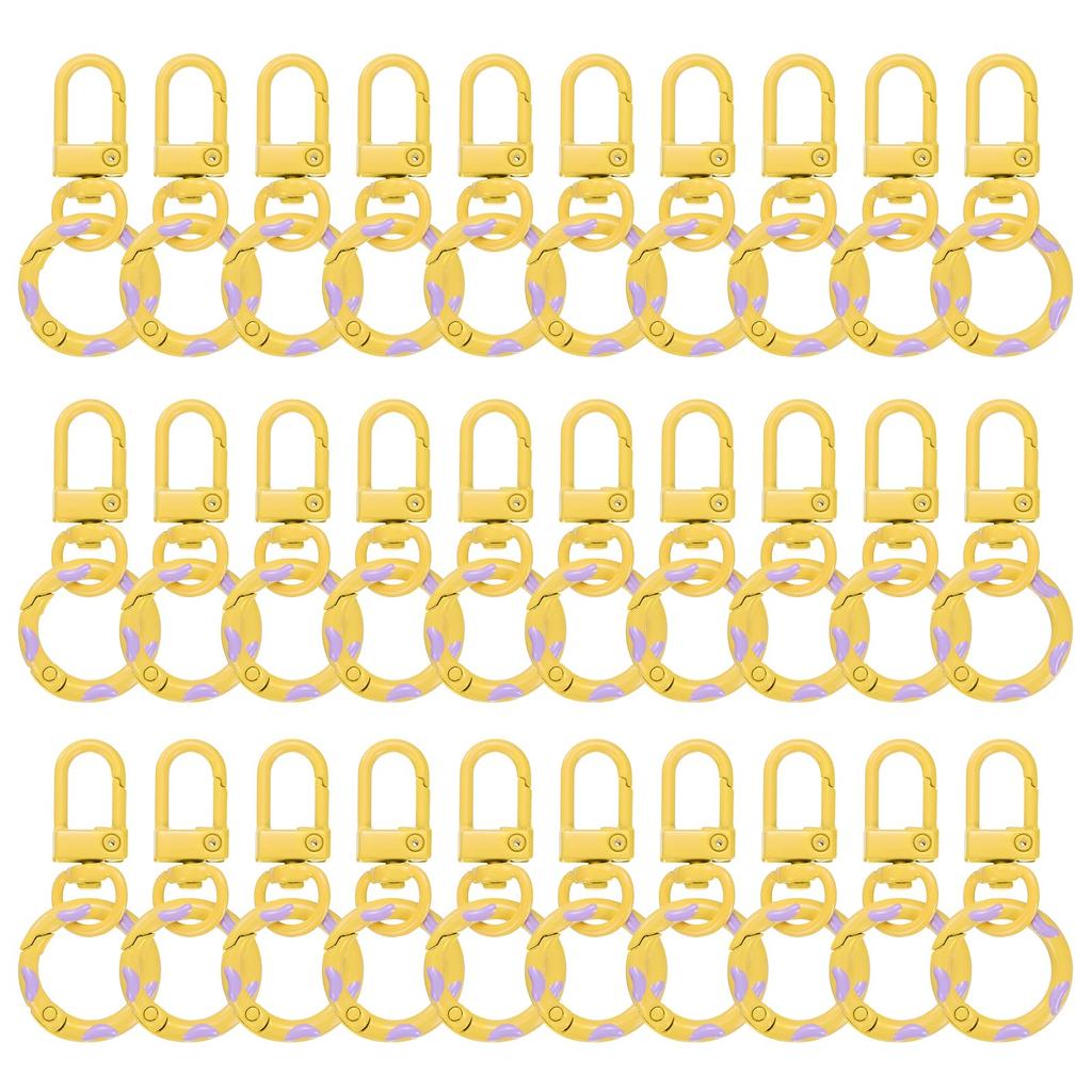 30pcs Lobster Clove Clasps Keychain Swivel Trigger Clips Zinc Alloy Colorful Key Chain Clips Snap Hook Jump Flat Split Ring DIY Craft Jewelry Making