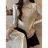Damen Herbst Winter Rollkragen Strickpullover Weiblich Slim Sexy Aushöhlen Kaschmir Pullover