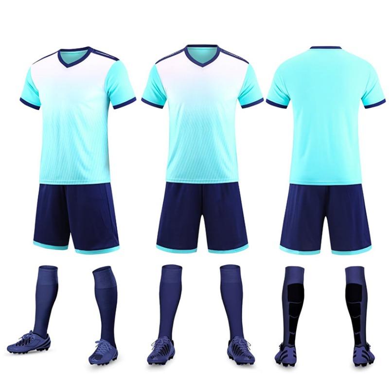 Football Jersey Set Men'S Game Sports Jersey Adult Primary School Students Children'S Training Jersey Short-Sleeved Jersey Quick-Drying