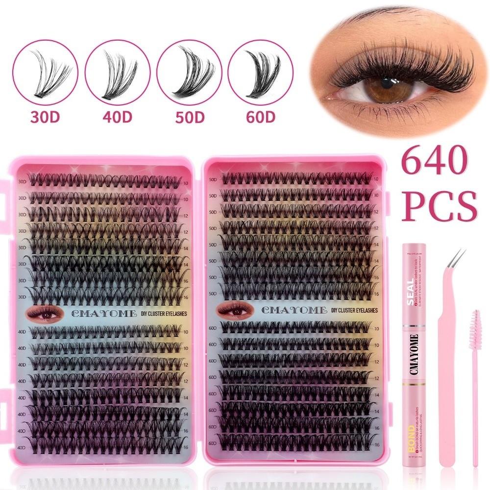 10-16mm False Eyelashes Natural Look Eyelash Extension Kit Cluster Lashes Kit Makeup Tool