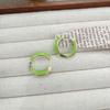 Zinc Zinc Alloy Dripping Oil Earring Jewelry Accessories Hoop Ear Buckle Trendy Enamel Hoop Earrings  Girls