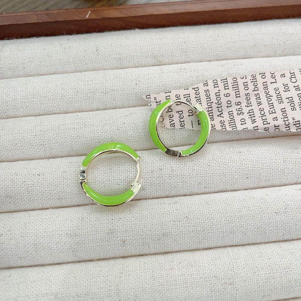 Zinc Zinc Alloy Dripping Oil Earring Jewelry Accessories Hoop Ear Buckle Trendy Enamel Hoop Earrings  Girls