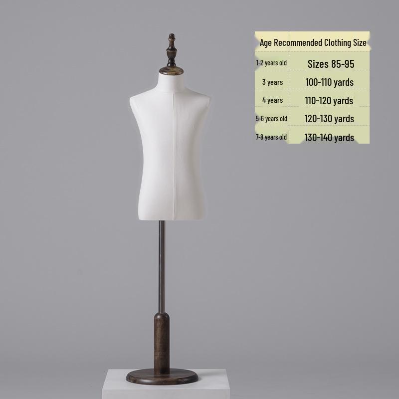 Child Mannequin Display Stand: Solid Wood & Fabric for Toddler Clothing