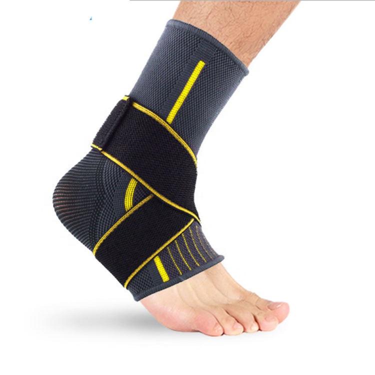 Adjustable Elastic Compression Ankle Strap Support Sleeve Sports Brace for Basketball Players with Protection Function