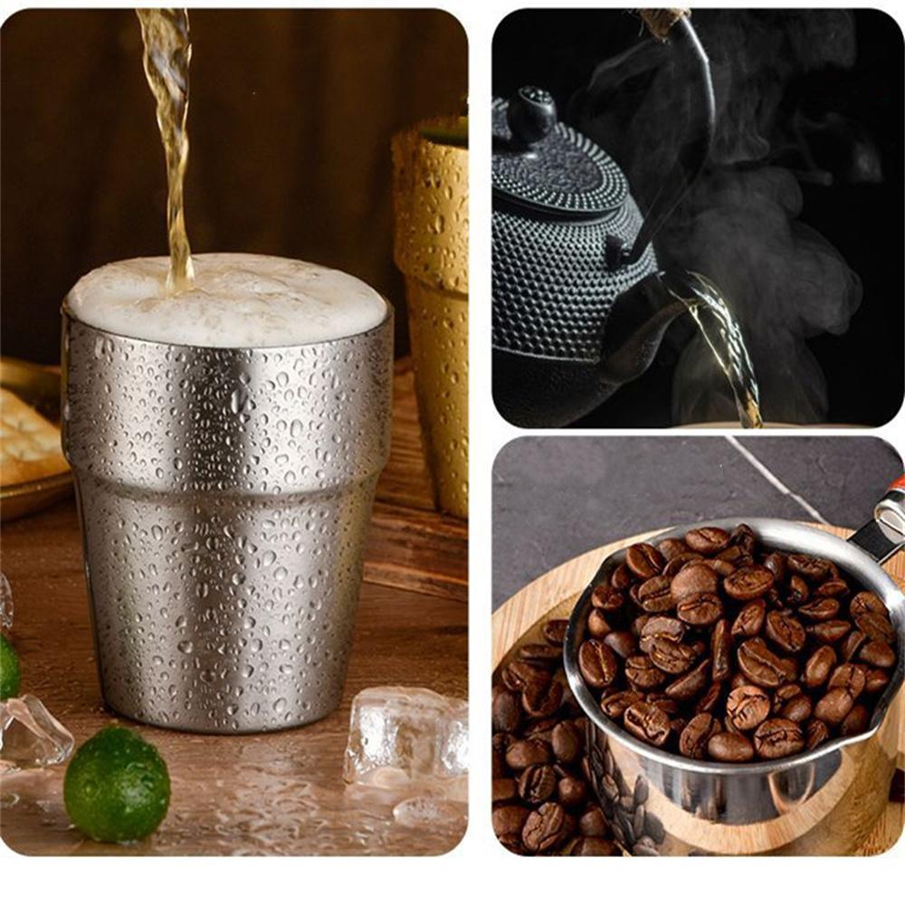 175-450ml Stainless Steel Beer Cup Metal Water Cups Travel Camping Mugs Coffee Tumbler Outdoor Hiking Cup Portable Drinkware