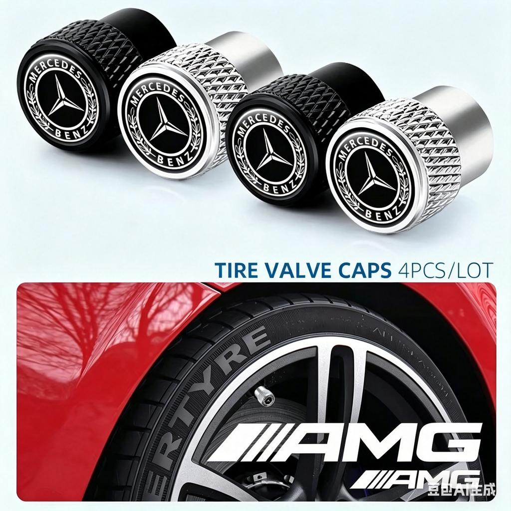 AMG Car Wheel Caps sticker Anti-Leak Airproof For Mercedes Benz C200L CLA GLA W201 W203 W206 W211 W212 car Accessories CM3