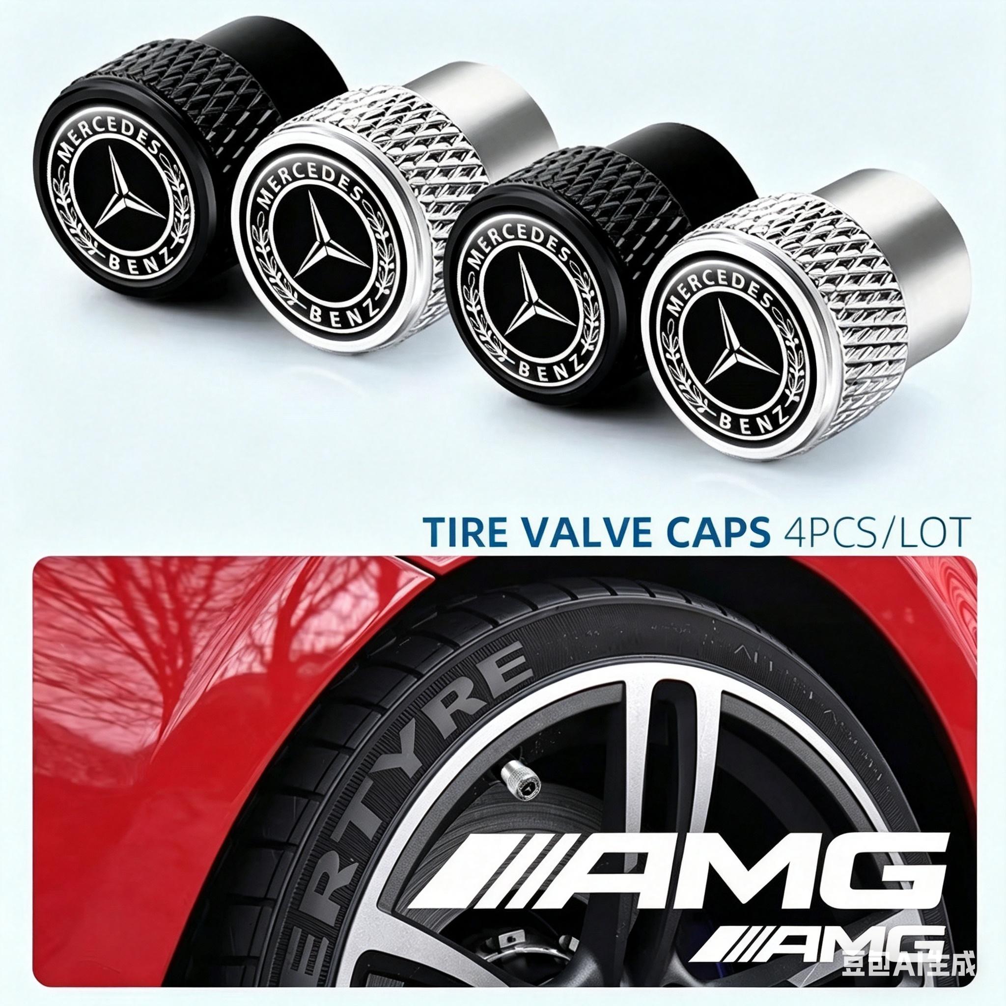 

AMG Car Wheel Caps sticker Anti-Leak Airproof For Mercedes Benz C200L CLA GLA W201 W203 W206 W211 W212 car Accessories