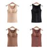Schlankmachendes Thermoshirt mit formendem Taillenbund und gepolsterten Cups Ärmellos Samt-Fleece