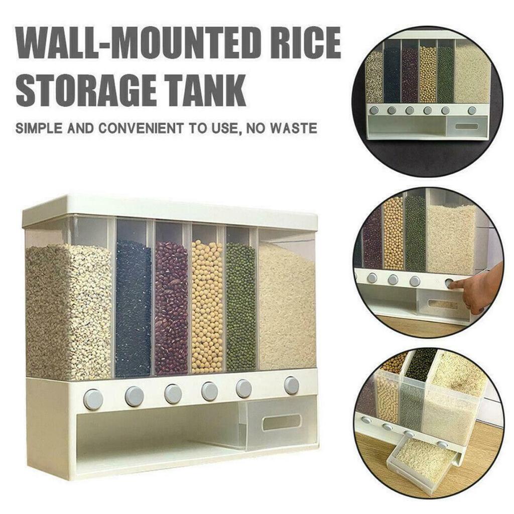 1//1.5L Cereal Dispenser Keep Dry Food Storage Container Wall-mounted Transparent