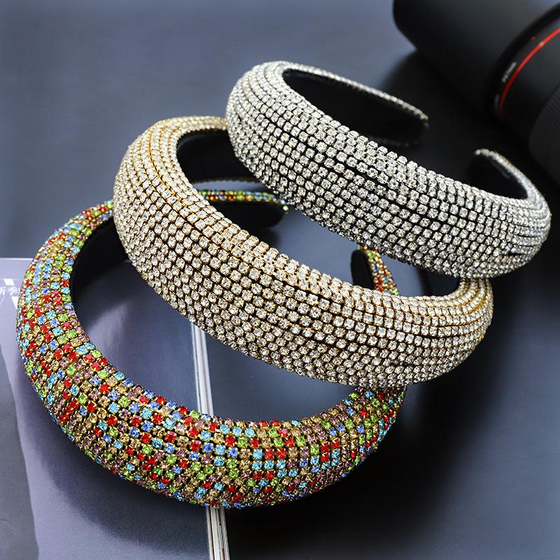 Baroque Rhinestone Ethnic Headband: European & American Style, Handmade Full Diamond Chain