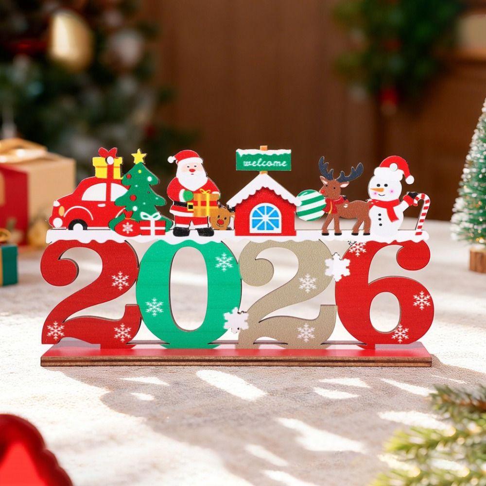 Wooden Christmas Wooden Pendant Cartoon DIY Ornament Christmas Decoration Handicrafts Hanging Style Xmas Tree Ornament Home Door