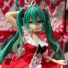 Anime New hatsune miku figure mini character ornaments kawai pink green hatsune table decoration for home adult toy kid birthday