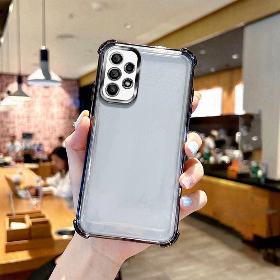 

Airbag Shookproof Lens Case For Samsung Galaxy A13 A14 A15 A16 5G A23 A73 A06 A26 A32 A33 A34 A35 A55 A36 A56 A54 Plating Silicone Back Clear Cover Galaxy S20 Ultra чёрный