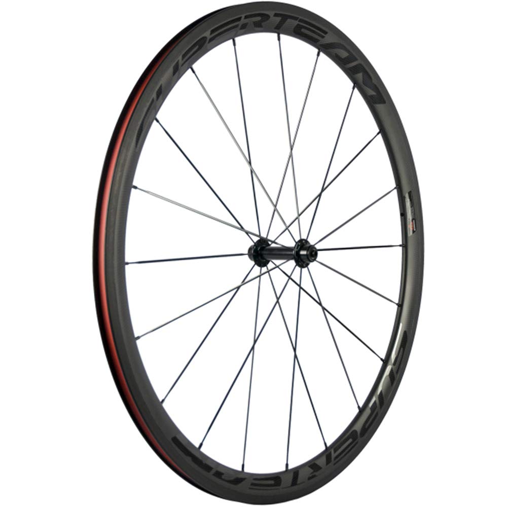 SUPERTEAM 38/23mm Carbon Fiber Road Bike Wheelset 700c Wheels with R13 Hubs (Clear)