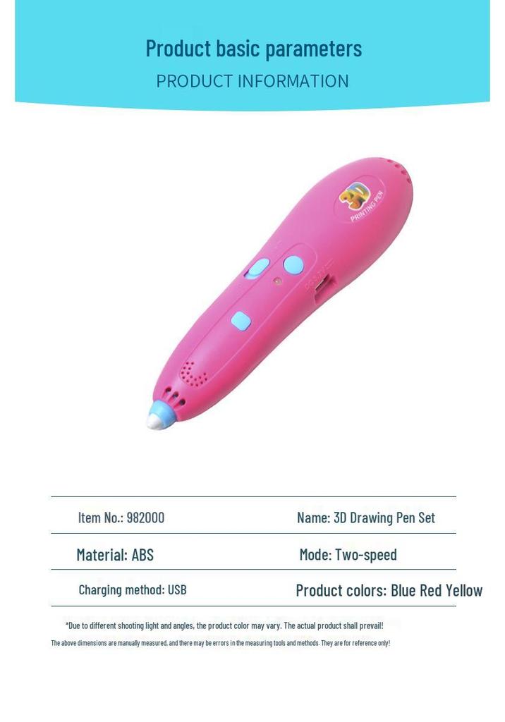 Zhile PCL Low-Temperature 3D Printing Pen - USB Rechargeable, Wireless Graffiti Tool for Students and Children.