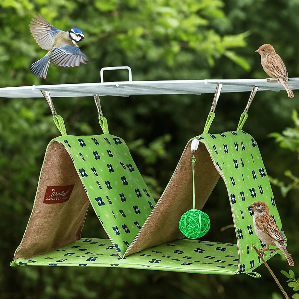 Breathable Hanging Bird Nest House Double Hole Parrot Cage Nest  For Sleeping Playing
