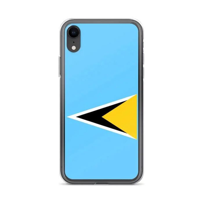 Coque iPhone – Vícebarevný – Drapeau Sainte-Lucie – Souple – Kompatibilní iPhone XR – Verticale