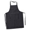 Bib Apron Waterproof Adjustable Kitchen Cooking Aprons with Dual Pockets for Kitchens Restaurants BakersBlack and White