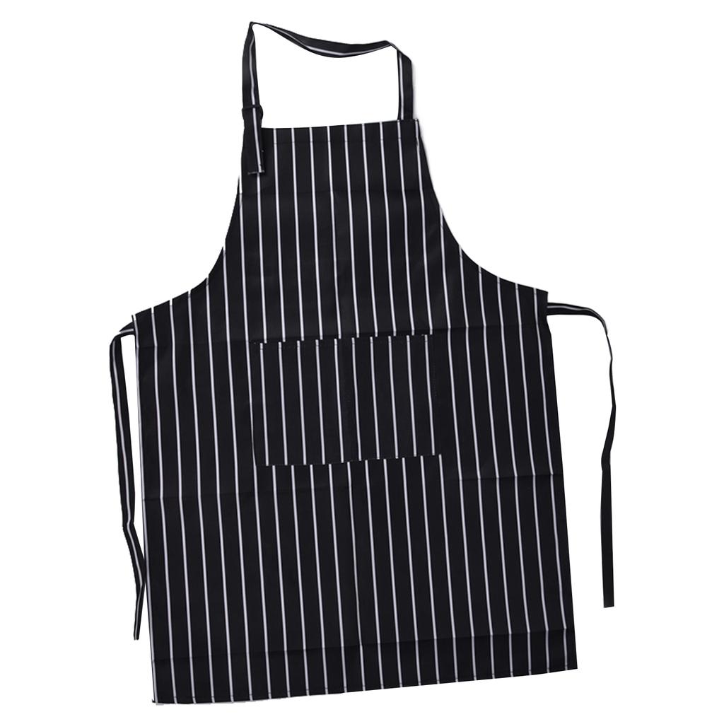 Bib Apron Waterproof Adjustable Kitchen Cooking Aprons with Dual Pockets for Kitchens Restaurants BakersBlack and White