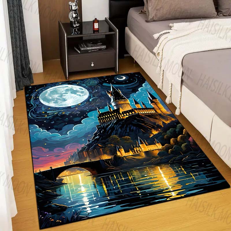 Castle Magic School Print Rug Carpet for Living Room Children's Bedroom Mat Sofa Doormat Floor Rug Home Decor Anti Slip Mat