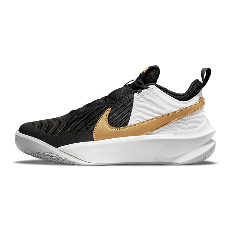 Nike Team Hustle D 10 Black Metallic Gold GS Sneakers CW6735-002