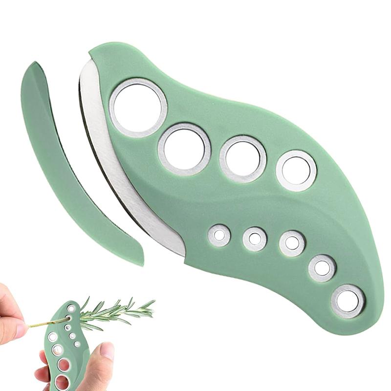 Herb Stripper Tool 9 Holes With Herb Cutter, Herb Stripper Cutter Tool, Kitchen Herbs Leaf Stripping Herb Leaf Peeler