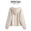Women's Hooded Loose Fit Knit Top