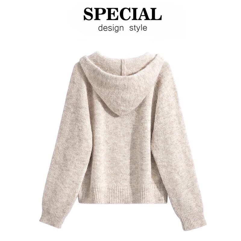 Women's Hooded Loose Fit Knit Top