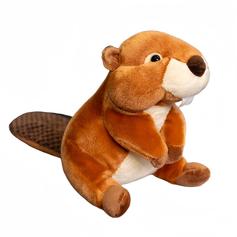 New Simulation Beaver Plush Doll Cute Fluffy Sitting Beaver Toy For Kids Adorable Birthday Christmas Gift Doll Decor For Room