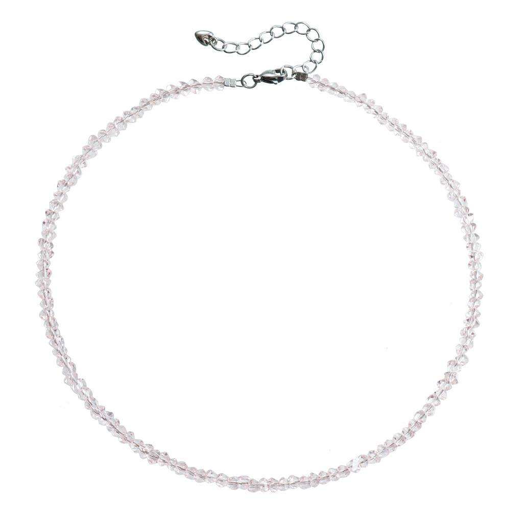 European and American Jewelry Style Light Luxury Multi-faceted Glass Crystal Necklace Female Simple High-end Neck Chain