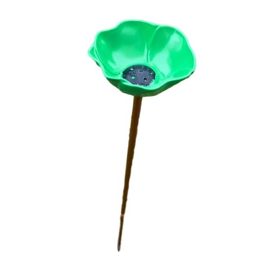 Metal Flower Garden Stake Pollinator Watering Station Mini Bird Bath Drinking Bowl for Bees Butterflies Birds Outdoor Yard