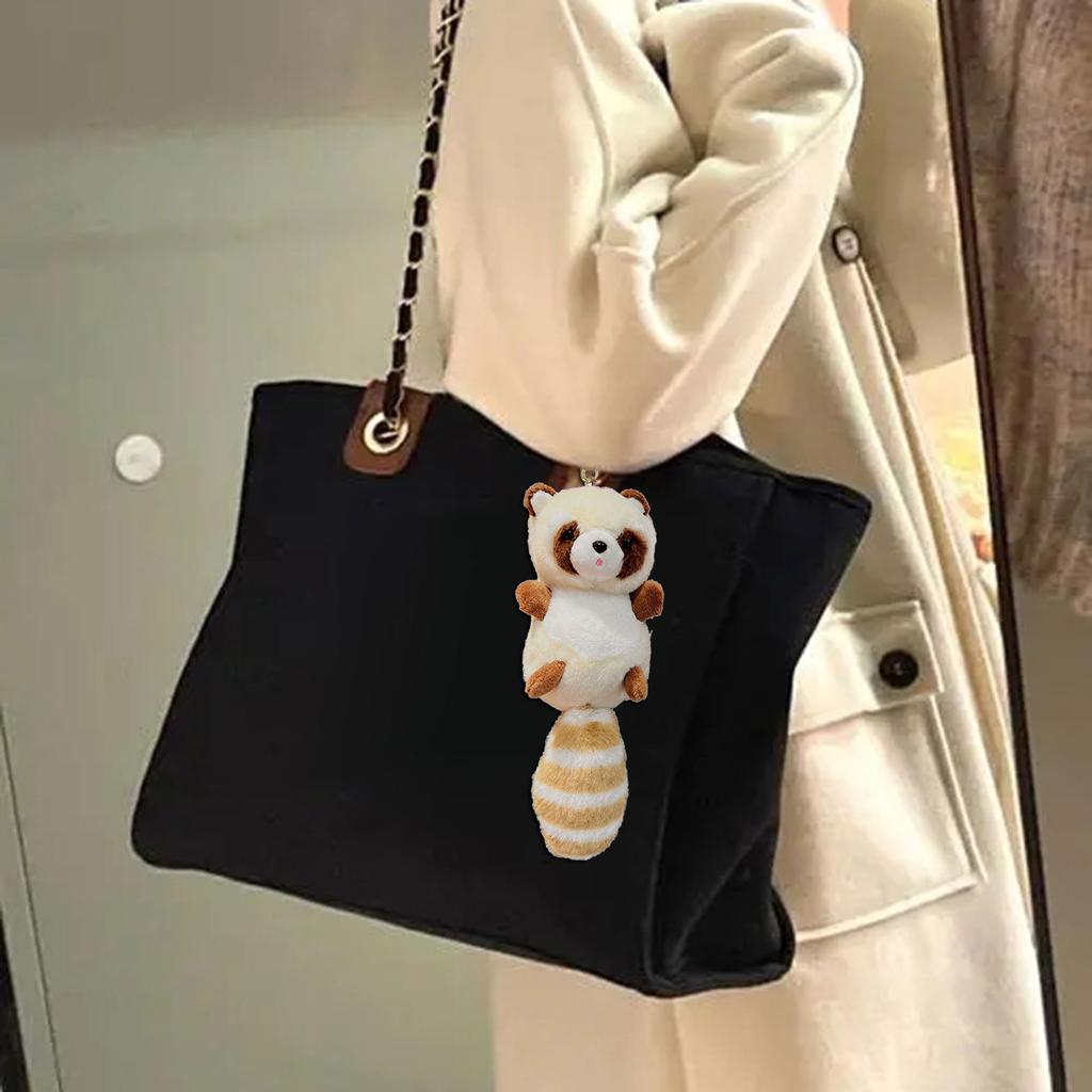 Plush Raccoon Keychain Hanging Ornament Lovely Pendants Keys Holder Backpack Handbag Charm Fashion Jewelry for Women