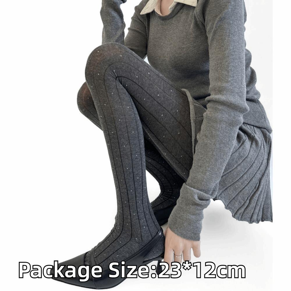 Essential Polka Dot Pattern Pantyhose Cotton Material Comfortable Tights Ribbed Texture Fashion Leggings
