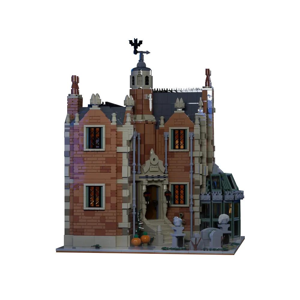 MOC Horror Spukhaus Villa Bausteine Geisterhaus Schloss Steine Montage Spielzeug Für Kinder Halloween Geburtstagsgeschenke