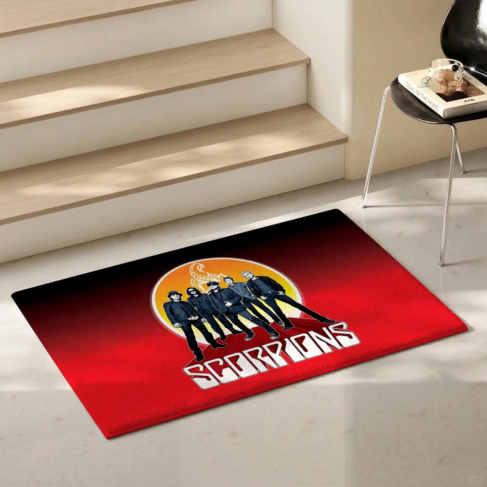 Band S Scorpions Floor Mat Eco Friendly Flannel Doormat Non Slip Odorless Soft Short Plush Indoor Floor Rug