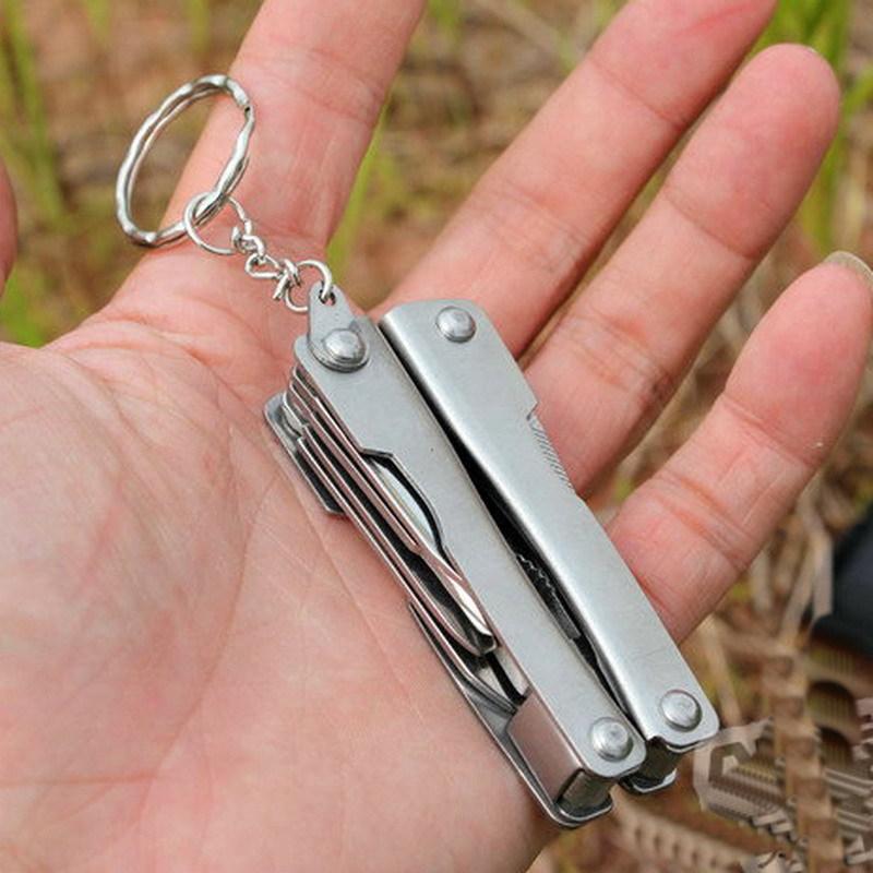 1 szt. Wielofunkcyjne mini składane szczypce ze stali nierdzewnej, Przenośne narzędzie outdoorowe