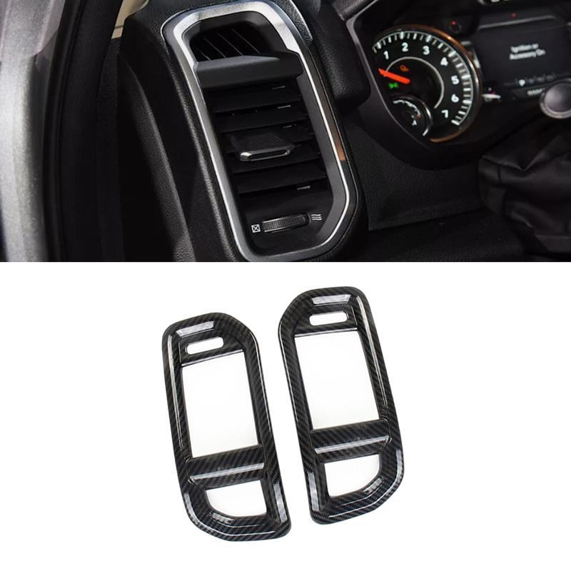 For Dodge Ram 1500 2024 2 pcs Inner Dashboard Side A/C Vent Frame Trim Cover Interior Accessories