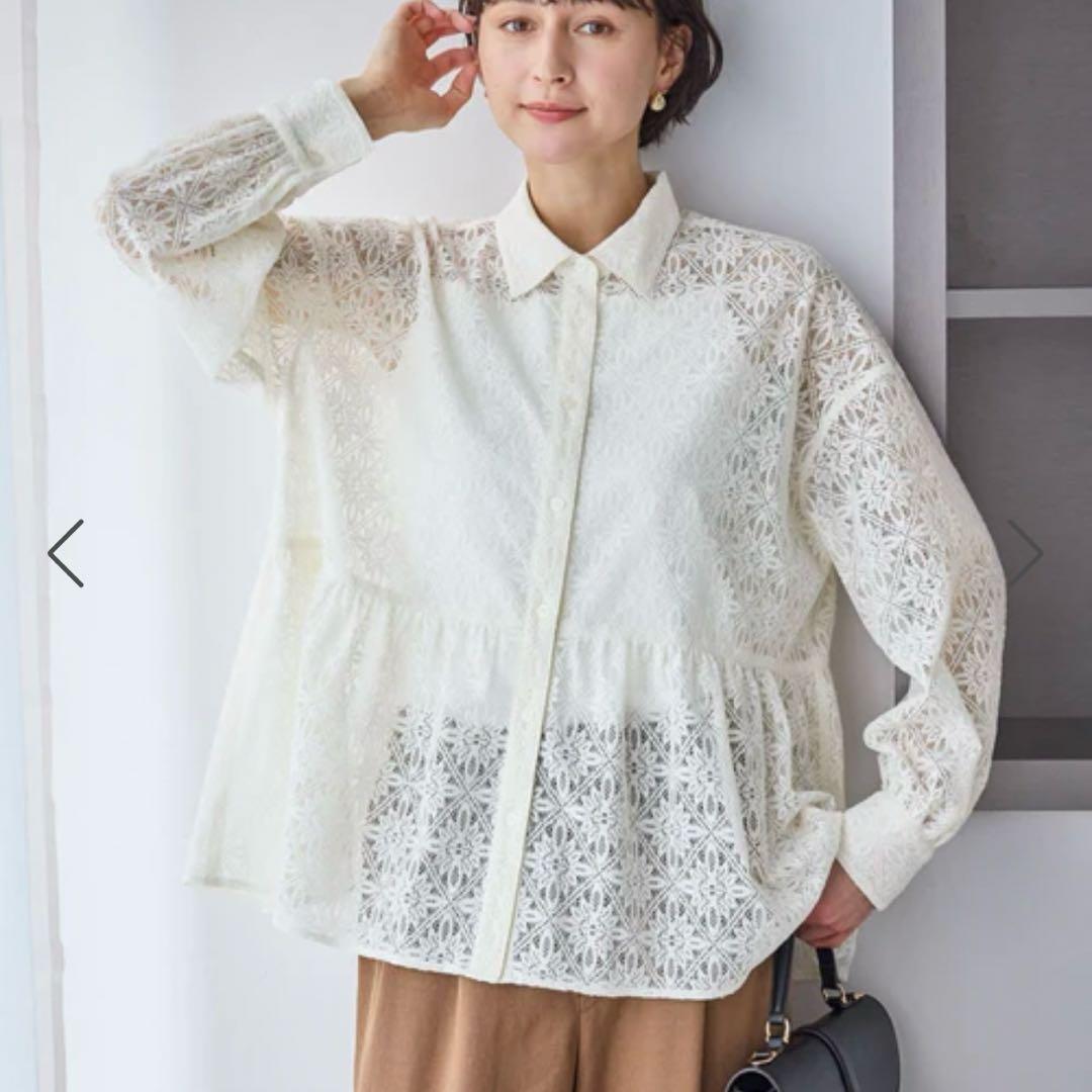 ROPE PICNIC Lace Peplum Shirt Blouse New 2026SS