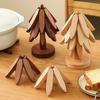 Bambusová podložka z černého ořechu, Izolovaná a žáruvzdorná vánoční ozdoba pod čaj