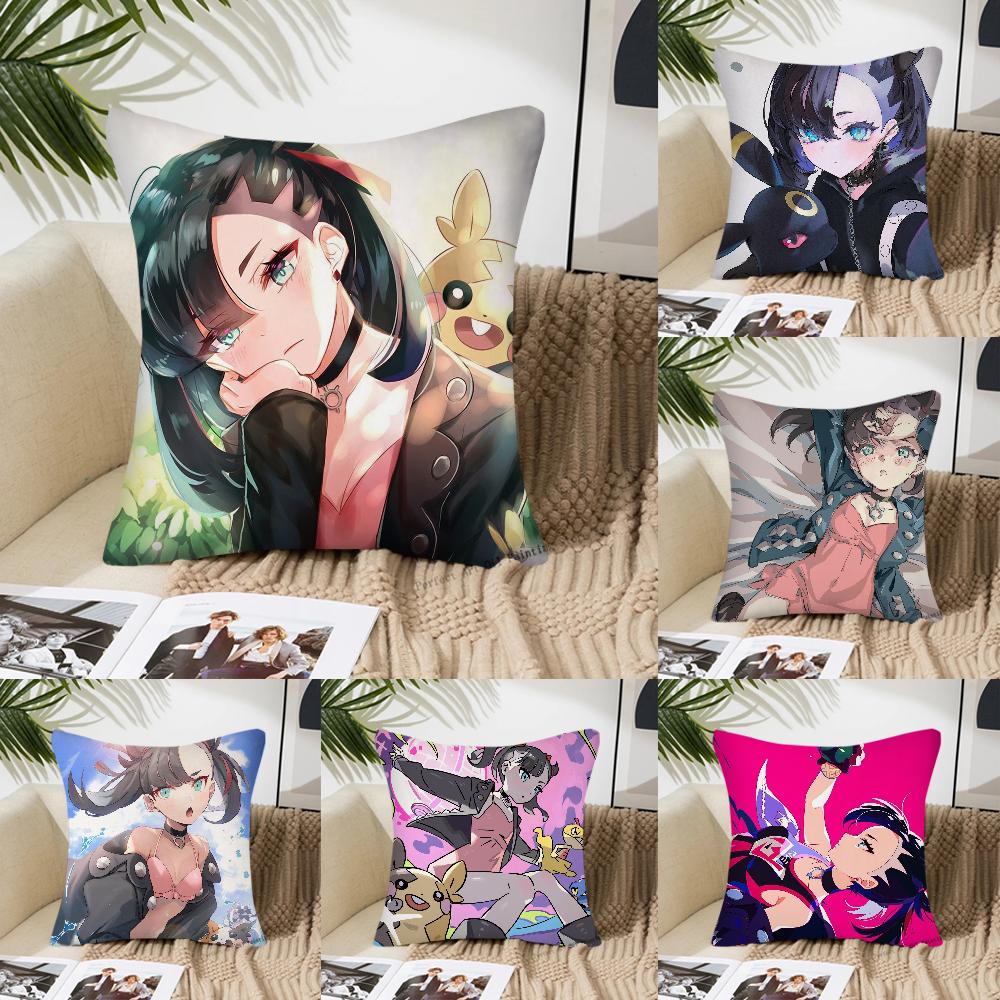 Marnie Animation P-Pokemon Pillow Case Square Pillow Bedroom Sofa Leisure Comfort Cushion Car Living Room Home Decoration 40X40